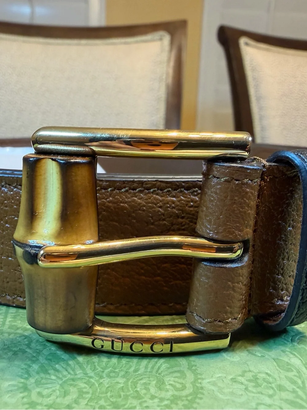 New Gucci Bamboo Logo Belt Brown Size 44 / 110 cm Fits a Waist 40 - 44